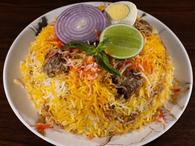 Goat Dum Biryani.